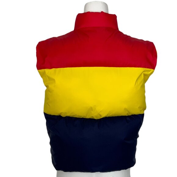 Mother The Pillow Talk Tri Color Vest Jacket XS Building Blocks Striped Puffer - Picture 2 of 12